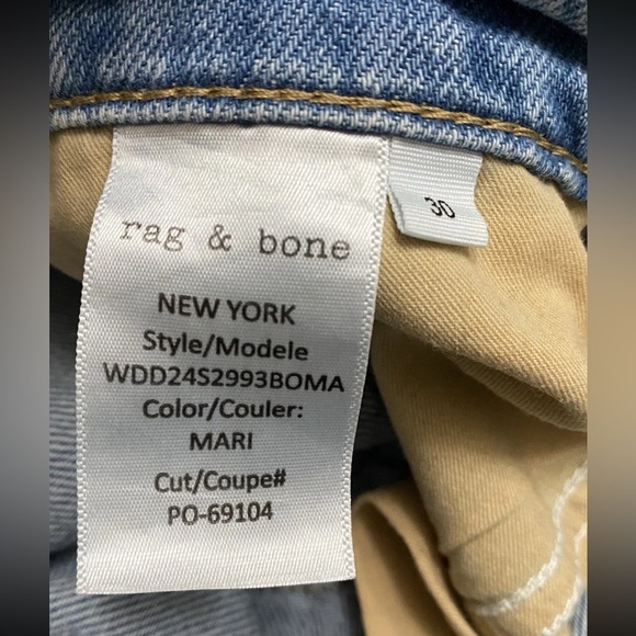 RAG & BONE Sophie Jean Mari High Rise Ultra Wide Leg Crop Ankle Cuff Sz 30 $268 - Picture 14 of 14